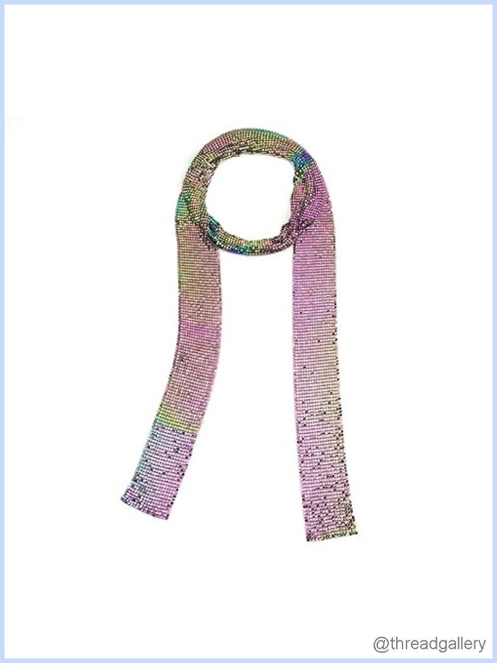 Sequins Neck Tie Scarf Long Skinny Neckerchief Tassel Glitter Disco Shawl